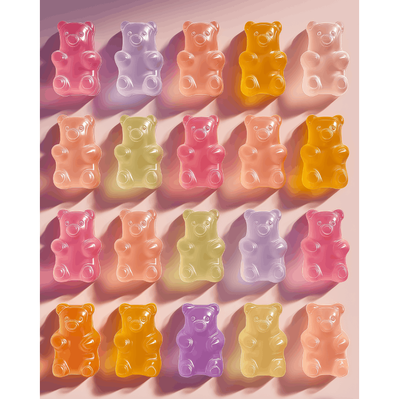 Malen nach Zahlen - Gummibärchen - Malen nach Zahlen