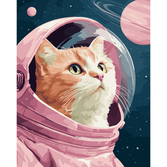 Malen nach Zahlen - Flauschiger Astronaut - Malen nach Zahlen