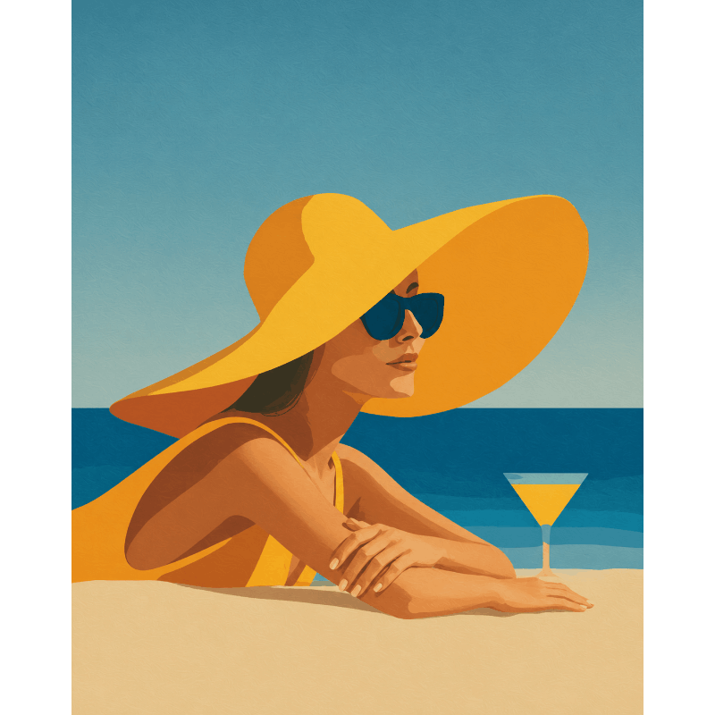 Malen nach Zahlen - Drink am Strand - Malen nach Zahlen
