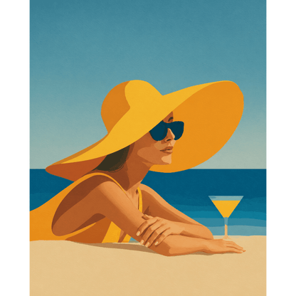 Malen nach Zahlen - Drink am Strand - Malen nach Zahlen