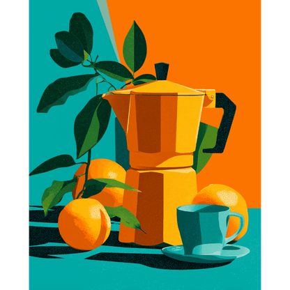 Malen nach Zahlen - Orangenkaffee - Malen nach Zahlen
