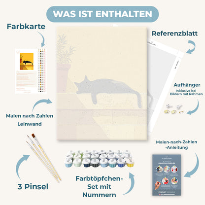 Malen nach Zahlen - Treppenkatze