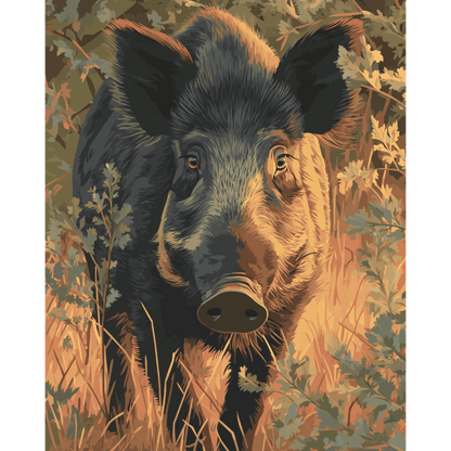 Malen nach Zahlen - Wildschwein in der Veluwe - Malen nach Zahlen