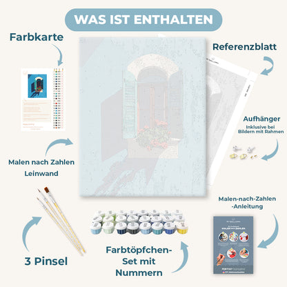 Malen nach Zahlen - Blau & Blüte