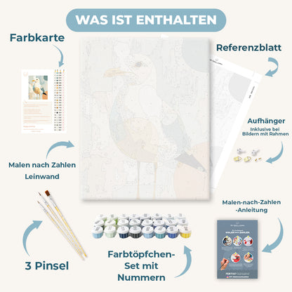 Malen nach Zahlen - Neugierige Möwe