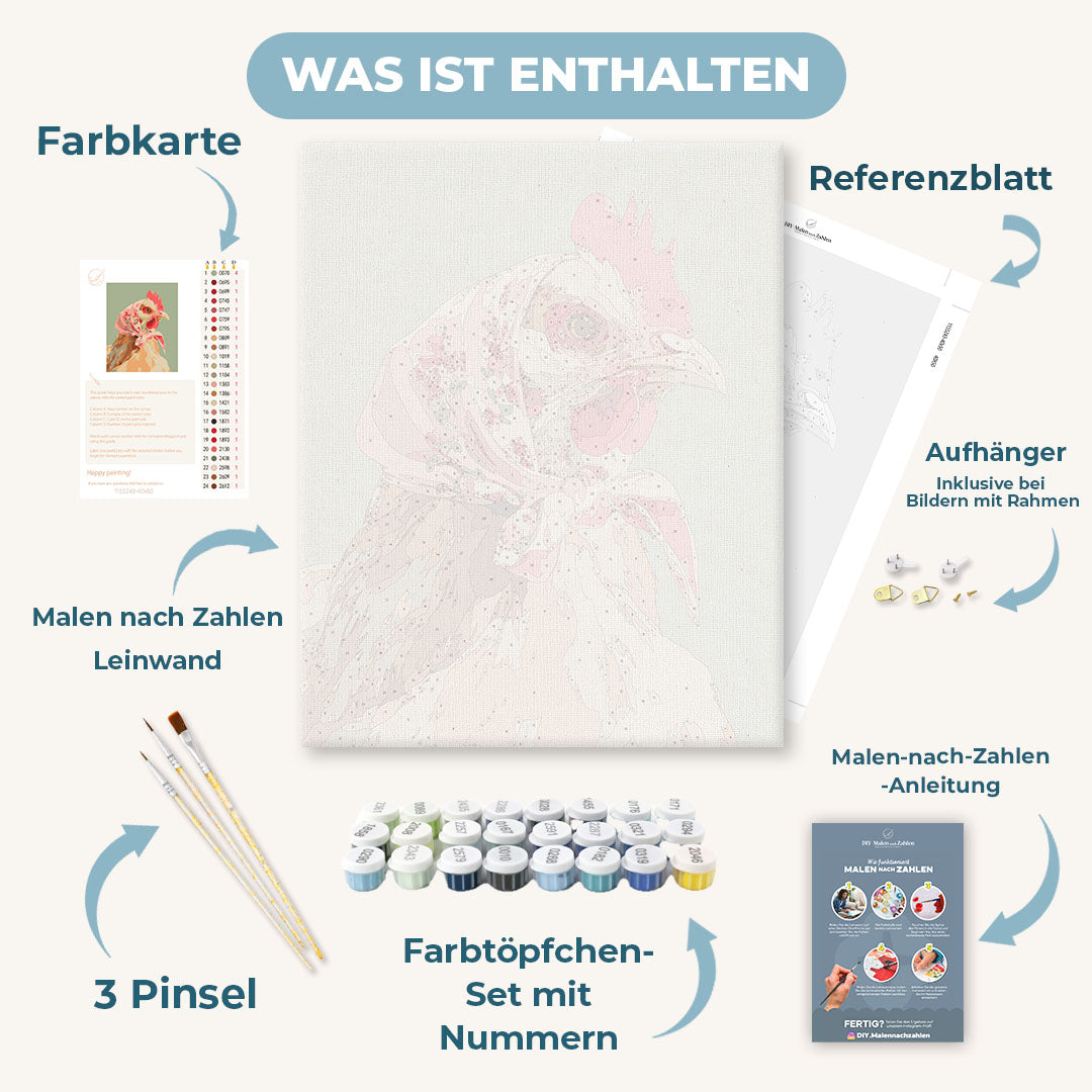 Malen nach Zahlen - Coquette Huhn