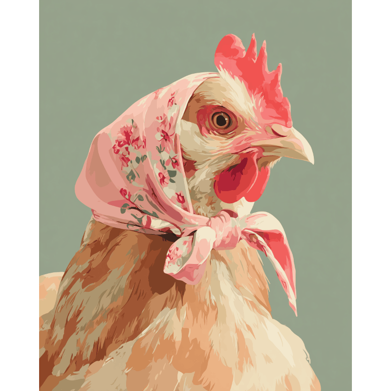 Malen nach Zahlen - Coquette Huhn - Malen nach Zahlen