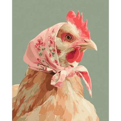 Malen nach Zahlen - Coquette Huhn - Malen nach Zahlen