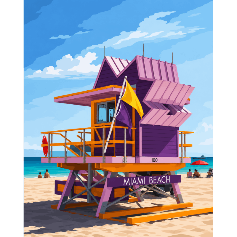 Malen nach Zahlen - Miami Beach - Malen nach Zahlen