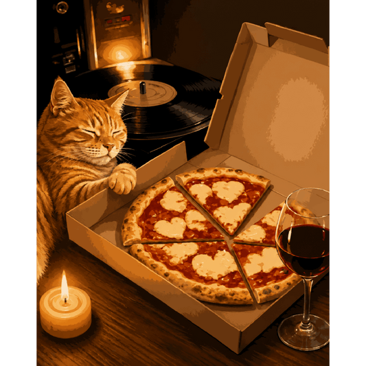 Malen nach Zahlen - Pizza-Katze - Malen nach Zahlen