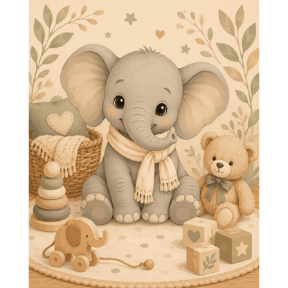 Malen nach Zahlen - Kleiner Elefant - Malen nach Zahlen