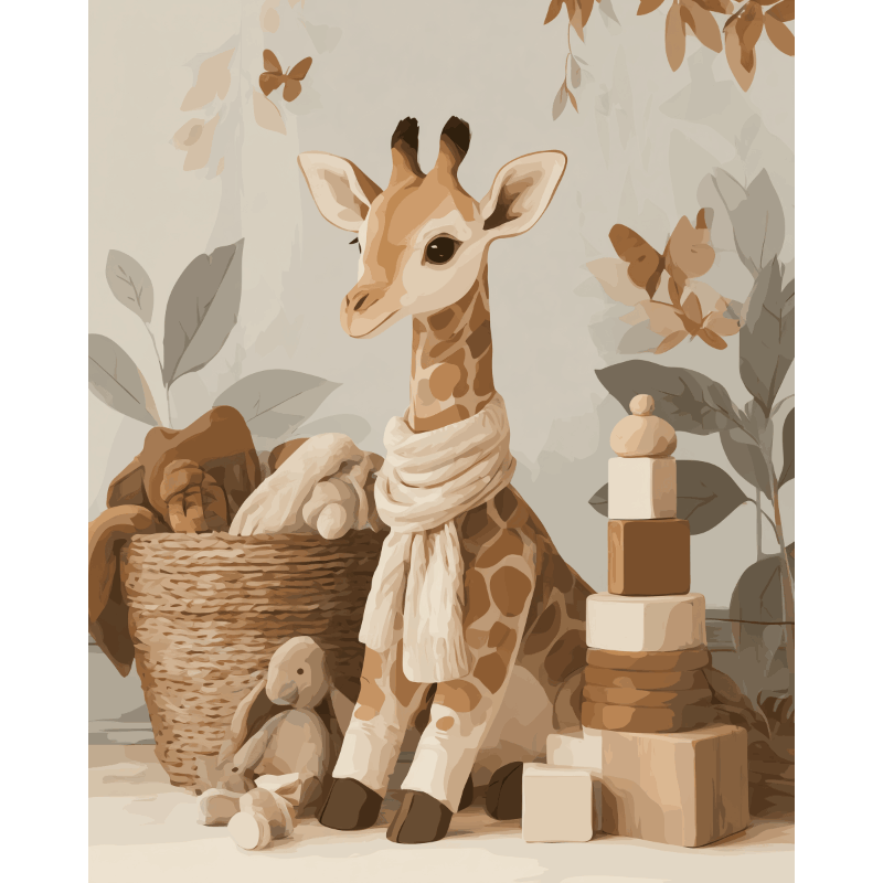 Malen nach Zahlen - Baby Giraffe - Malen nach Zahlen