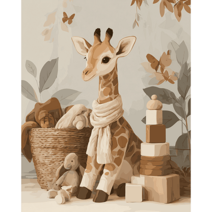 Malen nach Zahlen - Baby Giraffe - Malen nach Zahlen