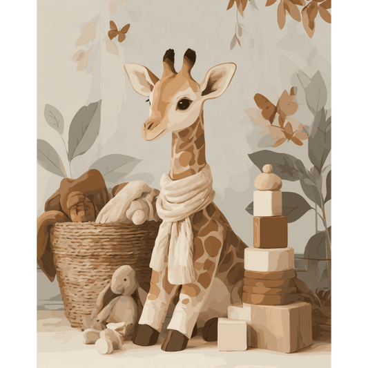 Malen nach Zahlen - Baby Giraffe - Malen nach Zahlen