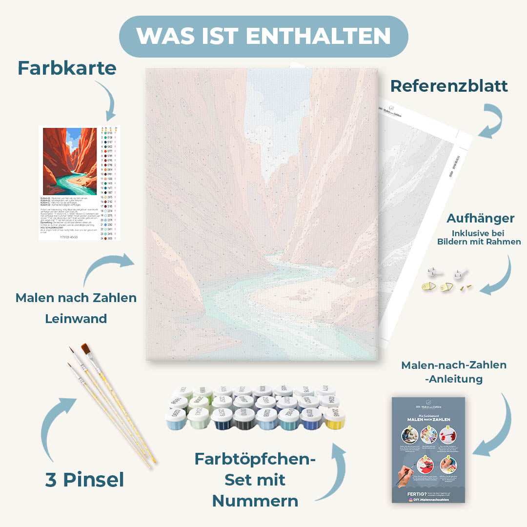 Malen nach Zahlen - Canyon-Fluss