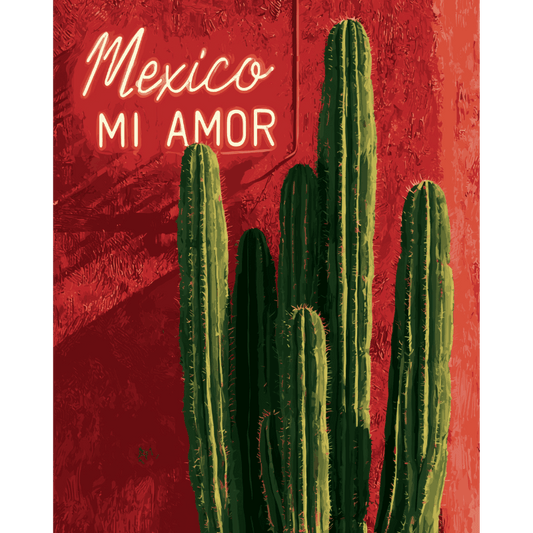 Malen nach Zahlen - Mexico Mi Amor - Malen nach Zahlen