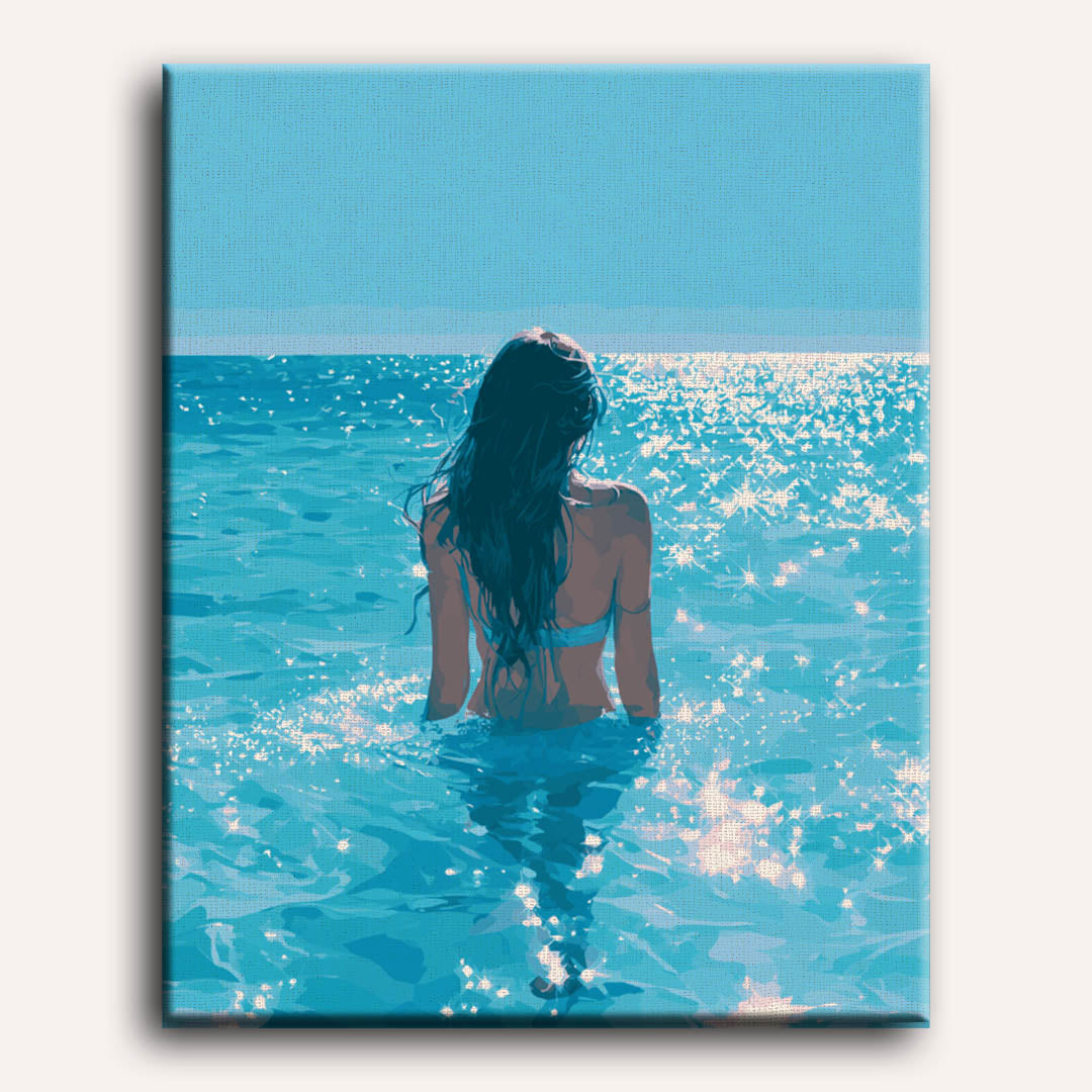 Malen nach Zahlen - Sonnenbeschienenes Wasser