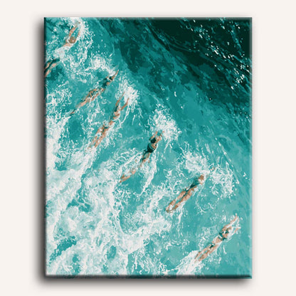 Malen nach Zahlen - Aqua-Flucht
