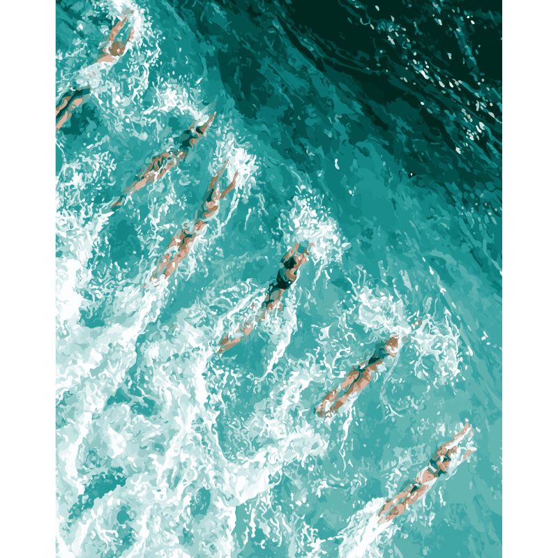 Malen nach Zahlen - Aqua-Flucht - Malen nach Zahlen