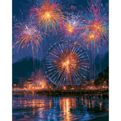Malen nach Zahlen - Feuerwerk-Bucht - Malen nach Zahlen