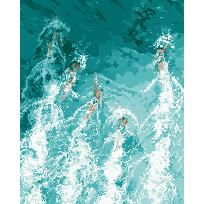 Malen nach Zahlen - Schwimmer - Malen nach Zahlen