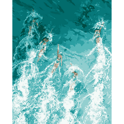 Malen nach Zahlen - Schwimmer - Malen nach Zahlen