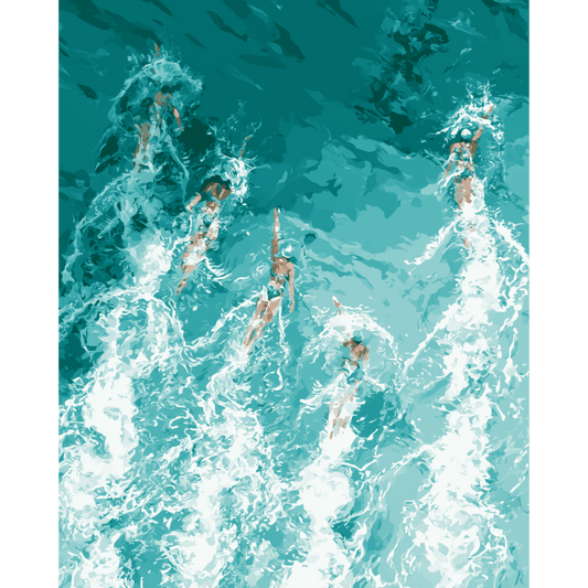 Malen nach Zahlen - Schwimmer - Malen nach Zahlen