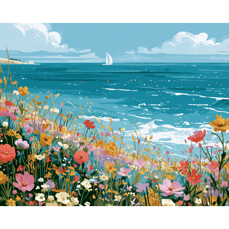 Malen nach Zahlen - Wildblumenwiese - Malen nach Zahlen