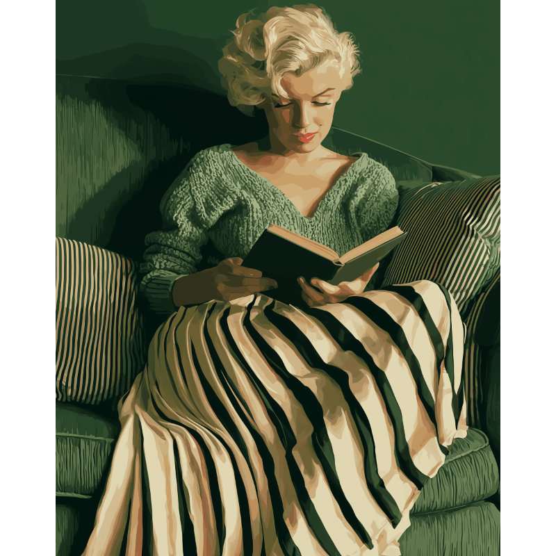 Malen nach Zahlen - Lesende Marilyn - Malen nach Zahlen