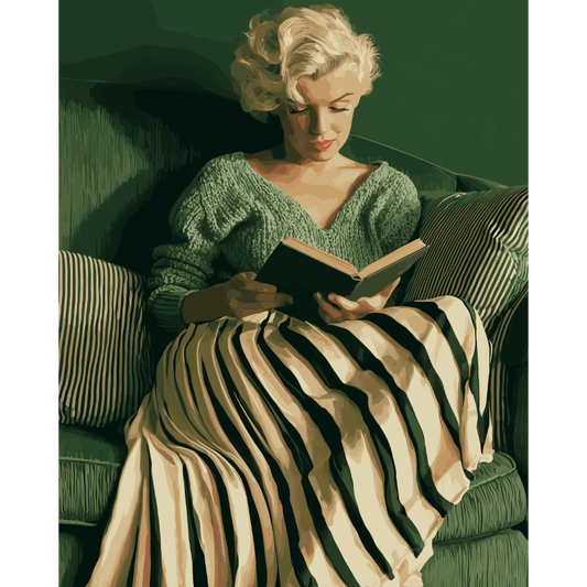 Malen nach Zahlen - Lesende Marilyn - Malen nach Zahlen