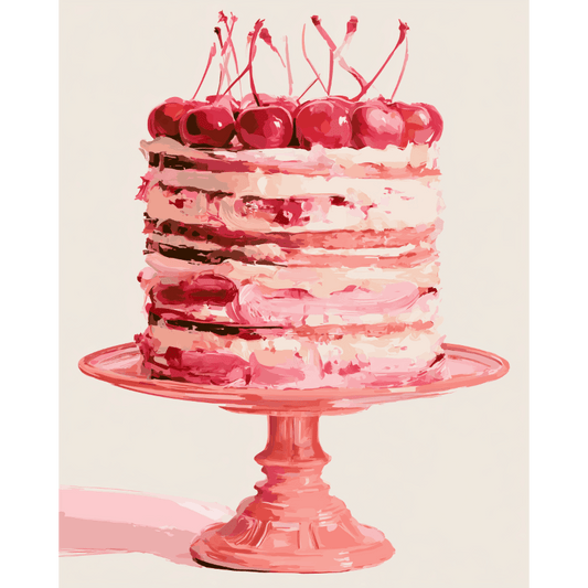 Malen nach Zahlen - Kirschkuchen - Malen nach Zahlen