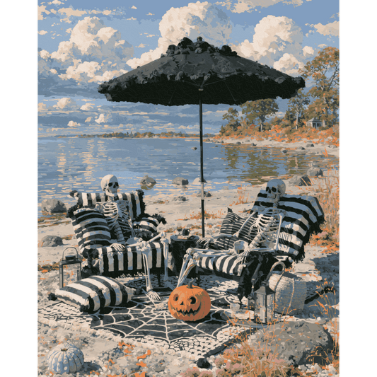 Malen nach Zahlen - Halloween-Strand - Malen nach Zahlen