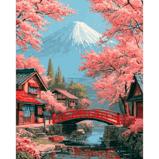 Malen nach Zahlen - Berg Fuji - Malen nach Zahlen