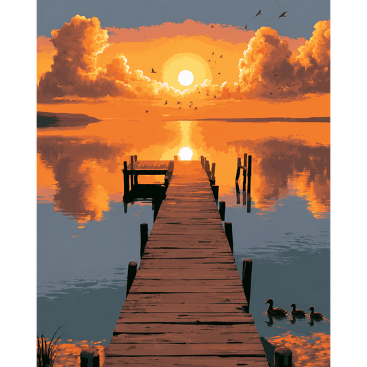 Malen nach Zahlen - Sonnenuntergangs-Serenität - Malen nach Zahlen