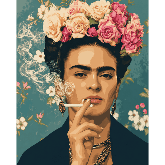 Malen nach Zahlen - Rauchende Frida - Malen nach Zahlen