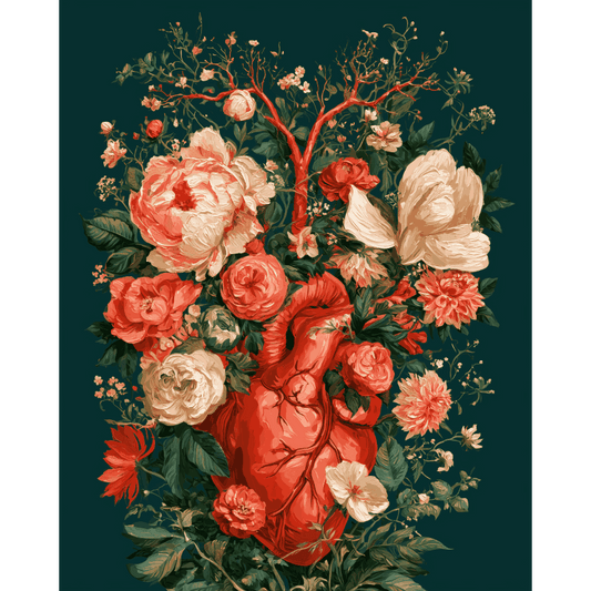 Malen nach Zahlen - Das florale Herz - Malen nach Zahlen
