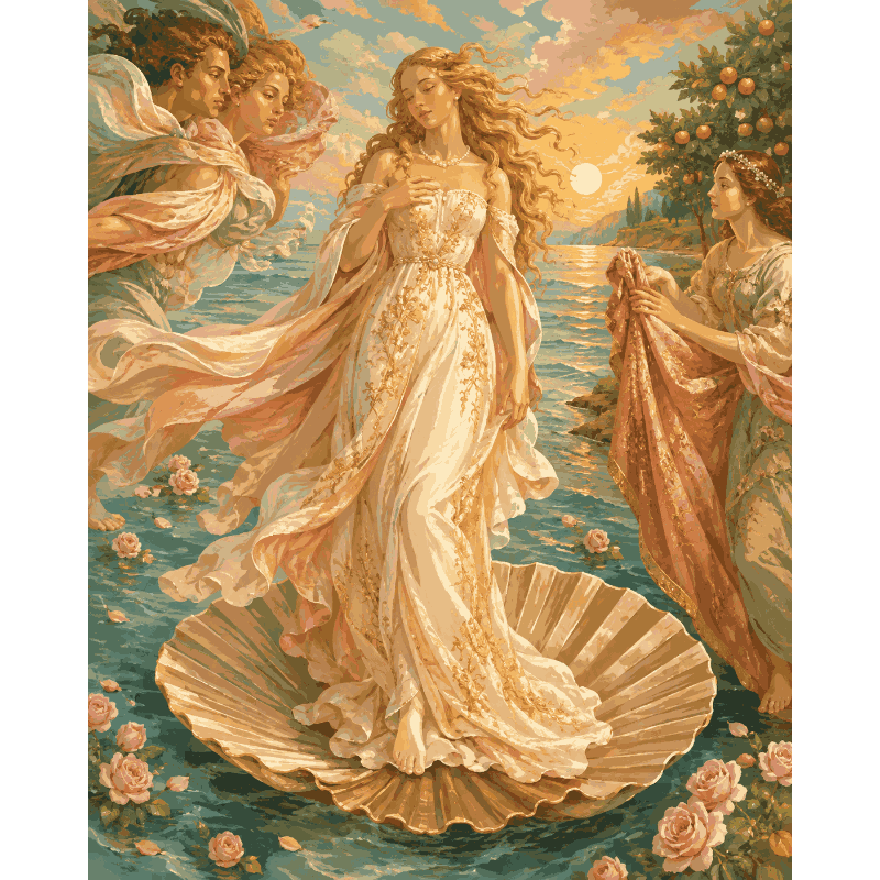 Malen nach Zahlen - Die Geburt der Venus - Malen nach Zahlen