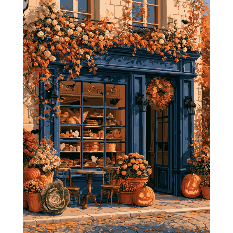 Malen nach Zahlen - Herbst in der Bäckerei - Malen nach Zahlen
