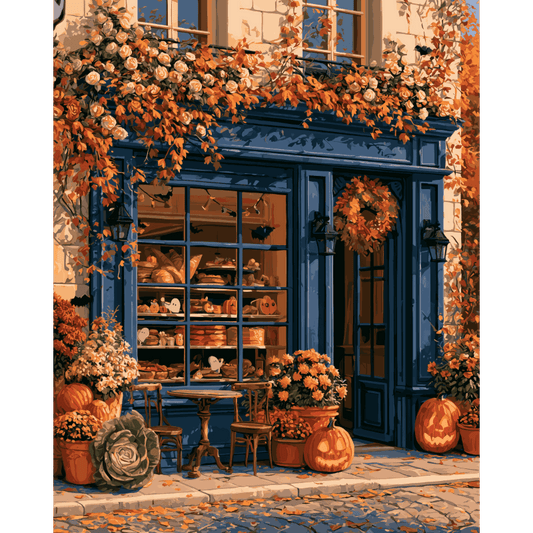 Malen nach Zahlen - Herbst in der Bäckerei - Malen nach Zahlen