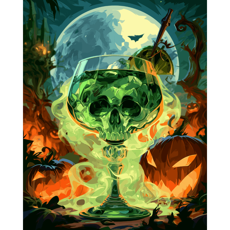 Malen nach Zahlen - Geister von Halloween - Malen nach Zahlen