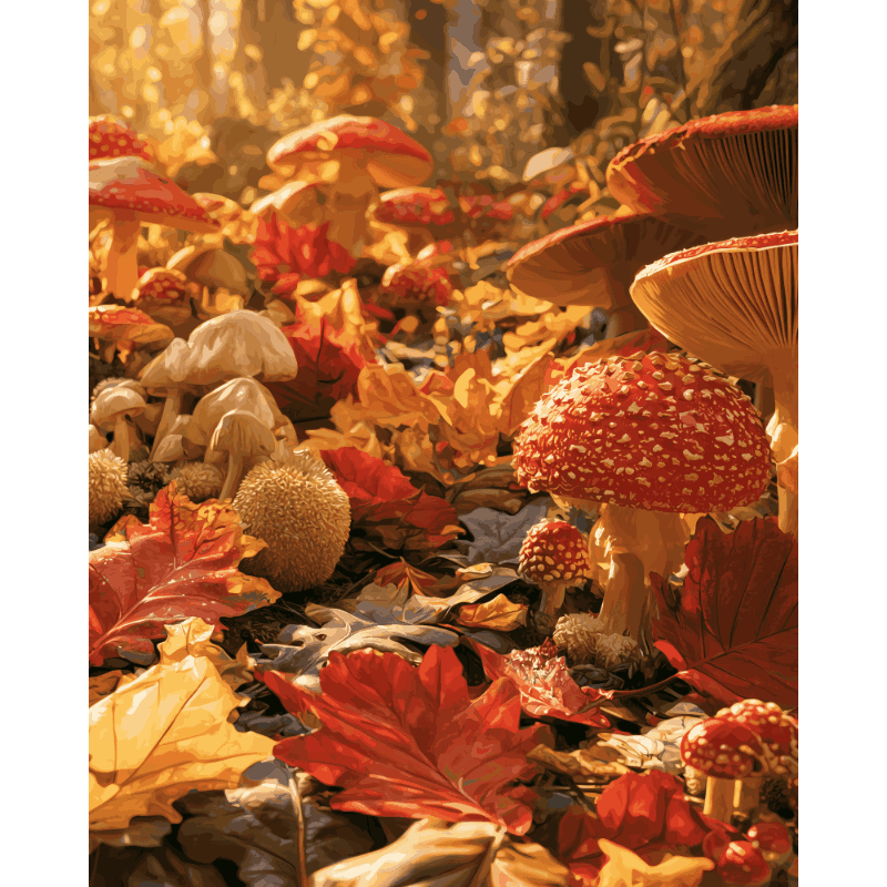 Malen nach Zahlen - Herbstwald - Malen nach Zahlen