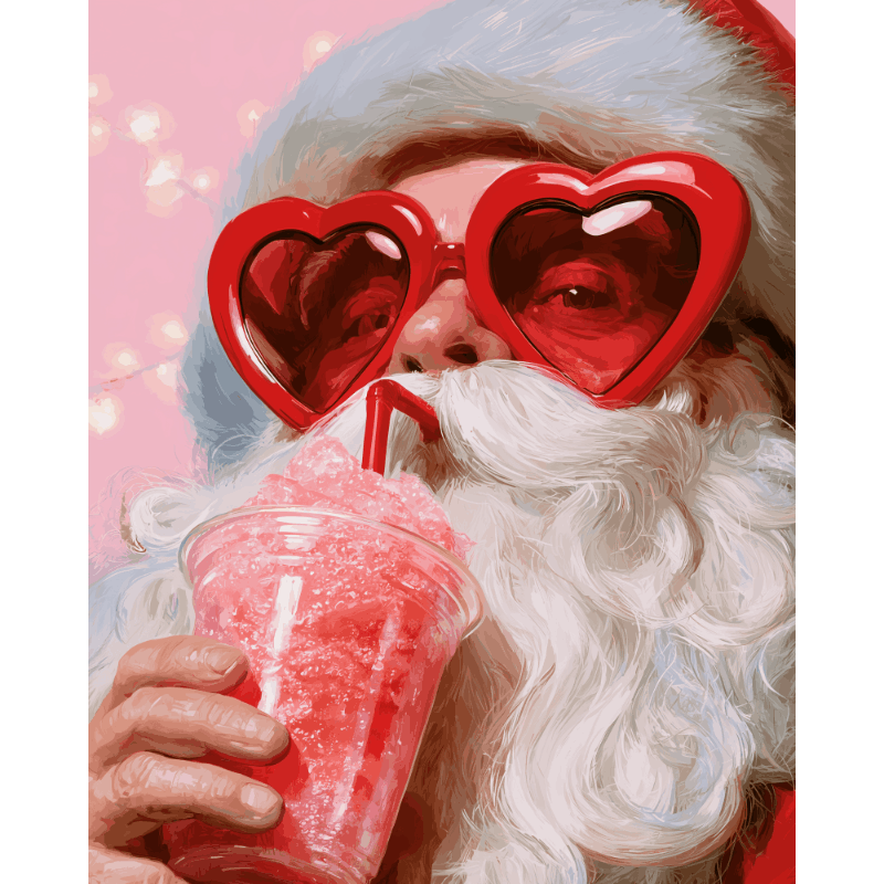 Malen nach Zahlen - Cooler Weihnachtsmann - Malen nach Zahlen
