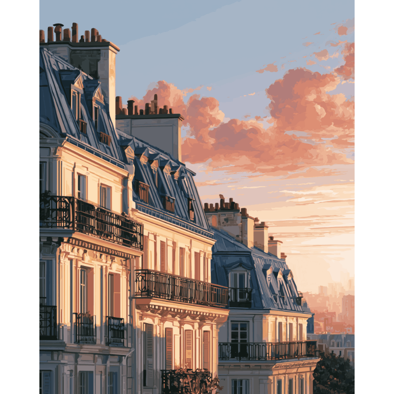 Malen nach Zahlen - Paris zur goldenen Stunde - Malen nach Zahlen