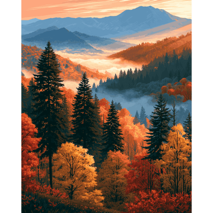 Malen nach Zahlen - Herbstdunst - Malen nach Zahlen