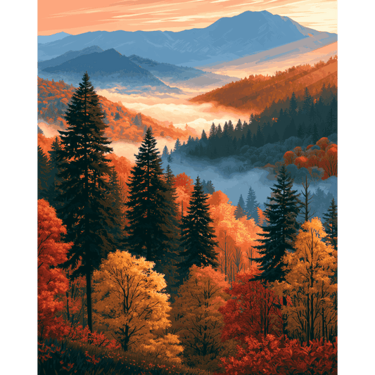 Malen nach Zahlen - Herbstdunst - Malen nach Zahlen