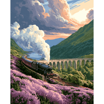Malen nach Zahlen - Highland-Express - Malen nach Zahlen