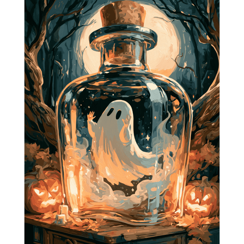 Malen nach Zahlen - Geist in der Flasche - Malen nach Zahlen