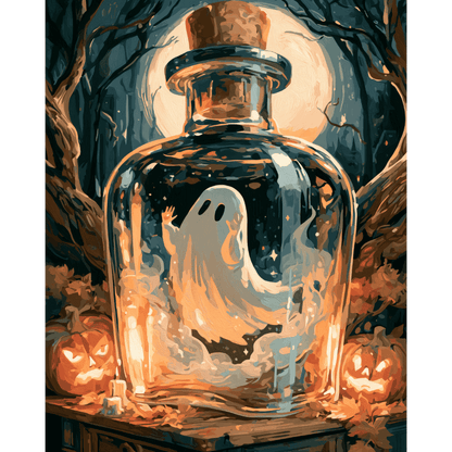 Malen nach Zahlen - Geist in der Flasche - Malen nach Zahlen