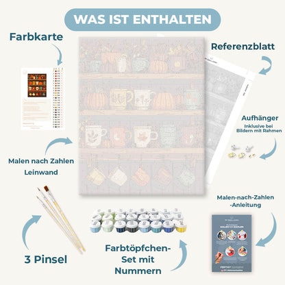 Malen nach Zahlen - Herbstliches Tassenregal