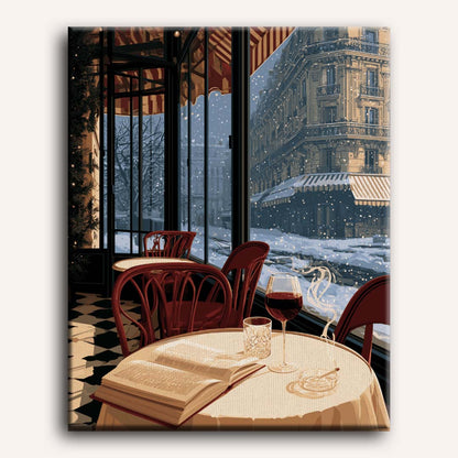 Malen nach Zahlen - Ein Pariser Café-Abend